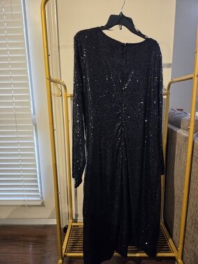 Love By Design Black Sequin Long Sleeve Evening Dress